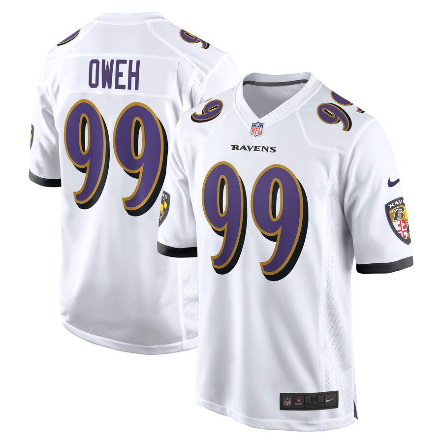 Men Baltimore Ravens #99 Odafe Oweh Nike White Game NFL Jersey